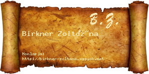 Birkner Zoltána névjegykártya